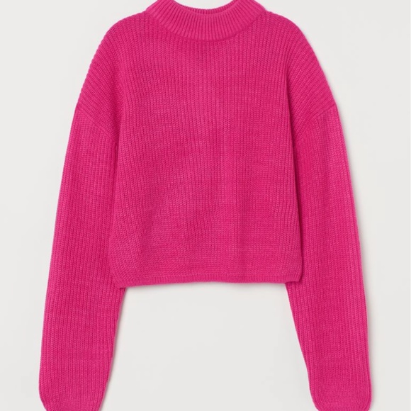 H&M Sweaters - Mock Neck Magenta Knitted Sweater